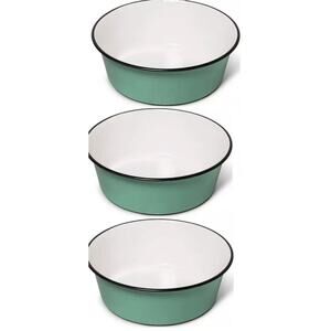 BOOTS & BARKLEY Powder Coating Dog Feeding Bowl - TEAL: lot of 3